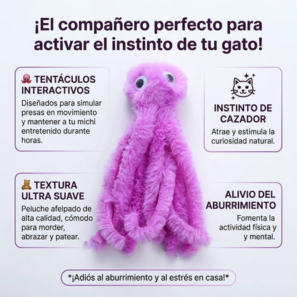 Pulpo de peluche anti-aburrimiento para gatos