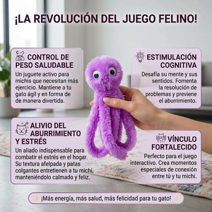 Pulpo de peluche anti-aburrimiento para gatos