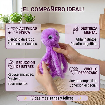 Pulpo de peluche anti-aburrimiento para gatos
